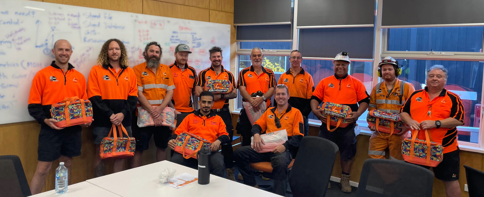 Colac staff with their bags